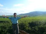 Mr. Cheung standing in a vineyard outside Hainfeld, during his summer 2007 wine tour. Pfalz has 23,000 ha. of vineyards