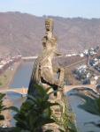 180° view of Cochem, stonework of the Reichsburg in the foreground